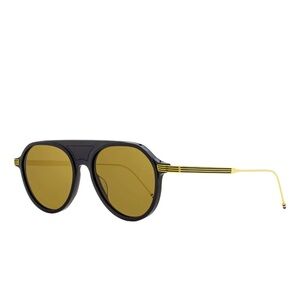 NIB THOM BROWNE TB-809 Aviator Sunglasses in Navy/Gold 55mm Made in Japan $650
